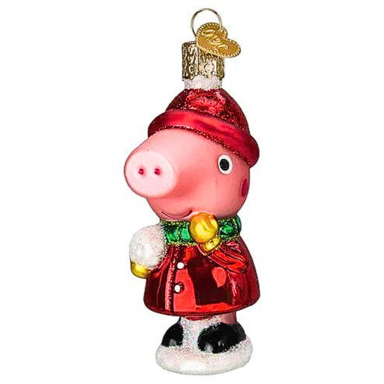 Old World Christmas 4.0 Inch Peppa Pig With Snowball Christmas Tree Ornament , Cartoon Children's Series